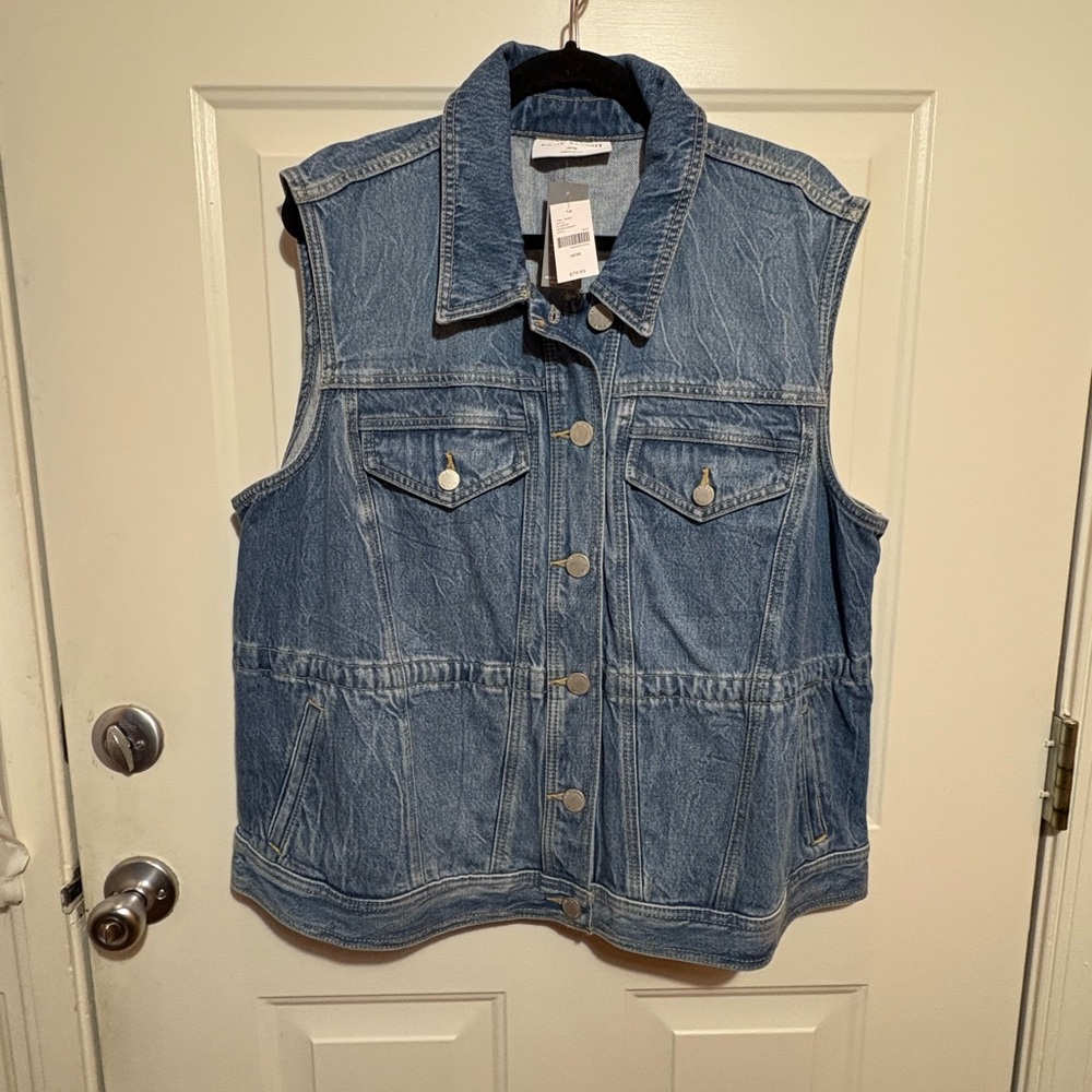 Lane Bryant Blue Denim Sleeveless Jacket